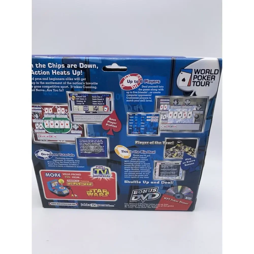Jakks Pacific, World Poker Tour Platinum‎ Series Plug N Play TV Video Game NEW